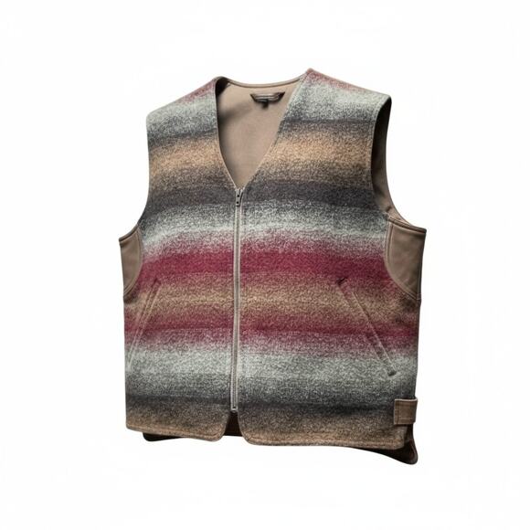 VTG Eddie Bauer Vest Mens XL Multicolor USA Reversible Southwestern Aztec MINT - Picture 1 of 11